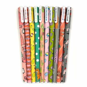 Art Markers & Pens |  Wrapables Cute Novelty Gel Ink Pens, 0.5mm Fine Point (Set of 10), Cartoon Animal Multicolor Ink Art Markers & Pens Art Markers & Pens