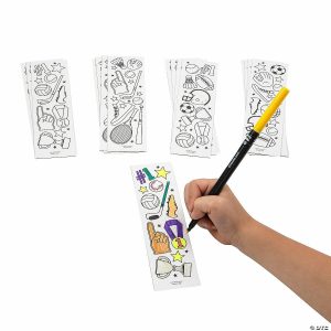 Bookmark Crafts |  Bulk 48 Pc. Color Your Own Sports Bookmarks Bookmark Crafts Bookmark Crafts