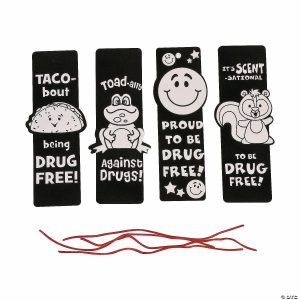 Bookmark Crafts |  Color Your Own Fuzzy Red Ribbon Week Bookmarks – 12 Pc. Bookmark Crafts Bookmark Crafts