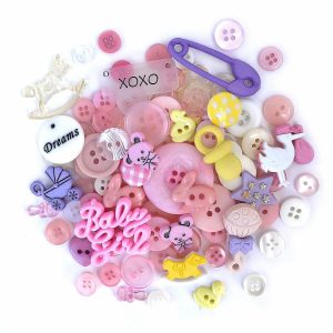 Buttons |  Buttons Galore and More 50+ Novelty Buttons for Sewing and Crafts – Baby Girl Theme Buttons Buttons Buttons