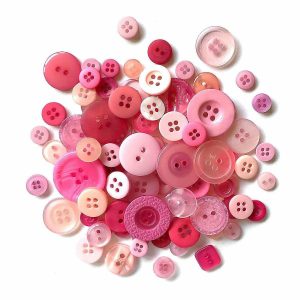 Buttons |  Buttons Galore Pink Grapefruit Craft & Sewing Buttons in Mason Jar – 3.5 oz Buttons Buttons