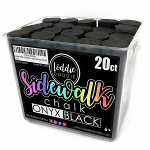 Chalk |  Loddie Doddie – 20ct – Bucket of Sidwalk Chalk –  Onyx Black Chalk Chalk