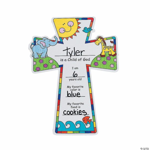 Coloring Crafts |  Color Your Own Child of God Crosses – 12 Pc. Crafts for Kids Coloring Crafts