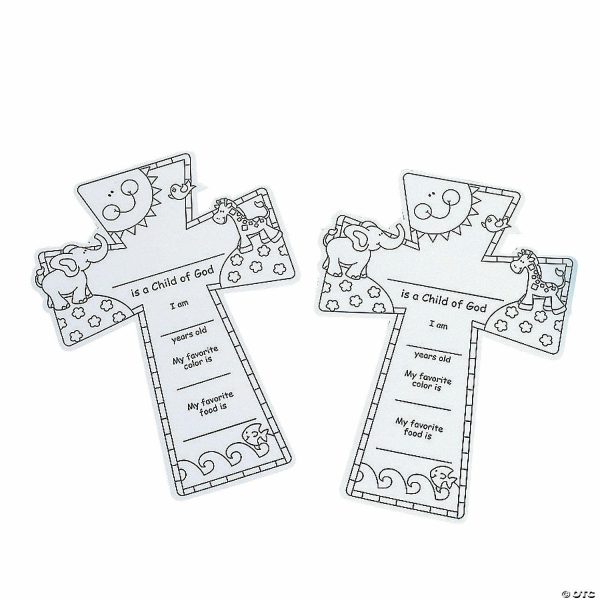 Coloring Crafts |  Color Your Own Child of God Crosses – 12 Pc. Crafts for Kids Coloring Crafts