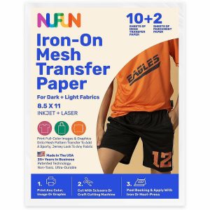 Craft Paint Accessories |  NuFun Activities Printable Iron-On Mesh Heat Transfer Paper For Light & Dark Fabrics, 8.5 x 11 Inch, (10 Sheets) Adult Crafts Craft Paint Accessories