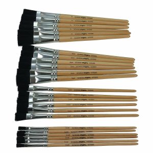 Craft Paint Accessories |  School Smart Black Bristle Paint Brushes, Short Handle, Assorted Sizes, Set of 24 Adult Crafts Craft Paint Accessories