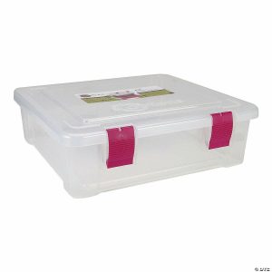 Craft Storage |  Creative Option File Tub Clear w/magenta Craft Storage Craft Storage