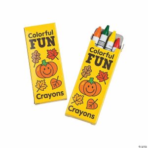 Crayons |  4-Color Fall Crayons – 24 Boxes Craft Supplies Crayons