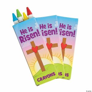 Crayons |  4-Color He is Risen Crayon Boxes – 24 Boxes Craft Supplies Crayons