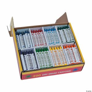 Crayons |  Bulk 200 Pc. Dry Erase Crayon Classpack – 8 Colors per pack Craft Supplies Crayons