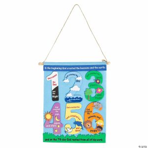 Decoration Crafts |  11 1/2″ Seven Days of Creation Banner Foam Craft Kit – Makes 12 Crafts for Kids Decoration Crafts