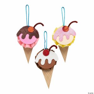 Decoration Crafts |  Ice Cream Mini Fan Ornament Craft Kit- Makes 12 Crafts for Kids Decoration Crafts