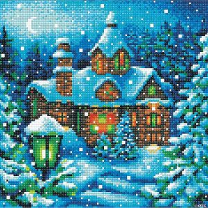 Diamond Dotz |  Riolis Diamond Mosaic Kit 11.75″ x 11.75″ Snowfall In The Forest Craft Supplies Diamond Dotz