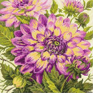 Diamond Dotz |  Riolis Diamond Mosaic Kit 15.75″ x 15.75″ Dahlias Craft Supplies Diamond Dotz