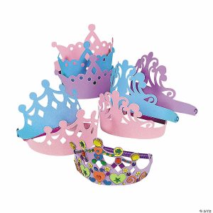 DIY Crafts |  8 1/2″ Purple, Pink & Blue Foam Princess Tiara Assortment – 12 Pc. Crafts for Kids DIY Crafts