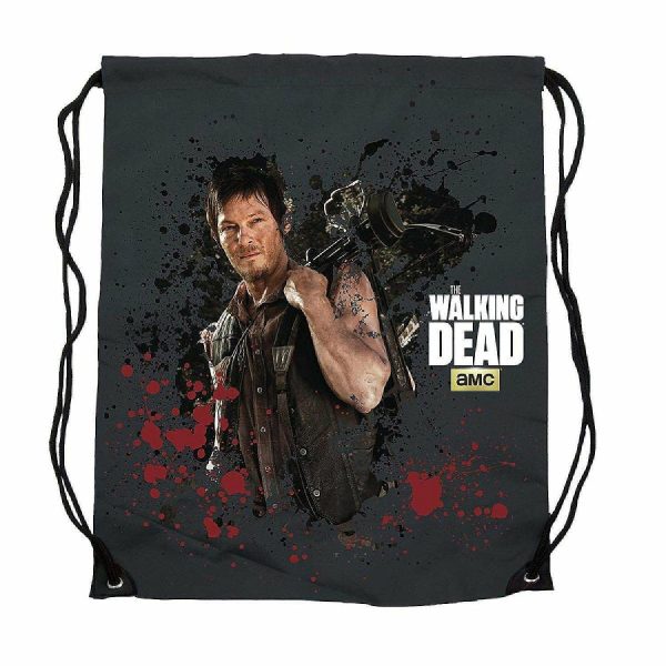 DIY Fabric Crafts |  17″ The Walking Dead Daryl Dixon Drawstring Polyester Cinch Bag Adult Crafts DIY Fabric Crafts