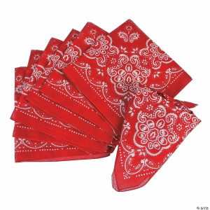 DIY Fabric Crafts |  20” x 20” Western Classic Red Polyester Bandanas – 12 Pc. Adult Crafts DIY Fabric Crafts