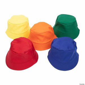 DIY Fabric Crafts |  23″ Bulk 50 Pc. Classic Solid Color Polyester Bucket Hat Assortment Adult Crafts DIY Fabric Crafts