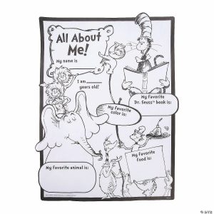 Education Craft Kits |  16 3/4″ x 22″ Color Your Own Dr. Seuss™ “All About Me” Paper Posters – 30 Pc. Crafts for Kids Education Craft Kits