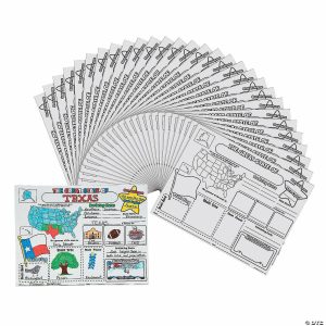 Education Craft Kits |  22″ x 17″ Color Your Own All About My State Paper Informational Posters – 30 Pc. Crafts for Kids Education Craft Kits