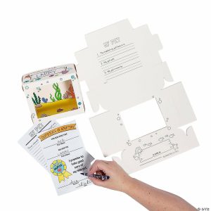 Education Craft Kits |  Color Your Own Desk Pet Ocean Habitat with Adoption Certificates – 12 Pc. Crafts for Kids Education Craft Kits