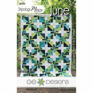 Fabric |  June Pattern Stripology Mixer by GE Designs 4 Sizes Uses 10 In Sq and Strips Fabric Fabric