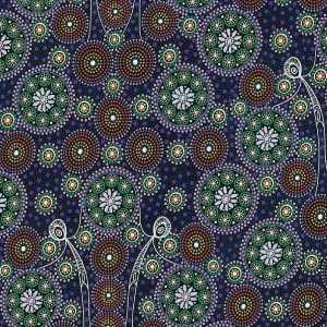 Fabric & Sewing |  Aboriginal fabric Gathering Bush Tucker Purple by M  S Textiles Adult Crafts Fabric & Sewing