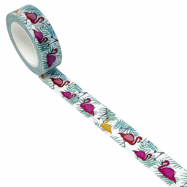 Glue, Tape & Adhesives |  Wrapables 15mm x 10M Washi Masking Tape, Colorful Flamingos Craft Supplies Glue, Tape & Adhesives