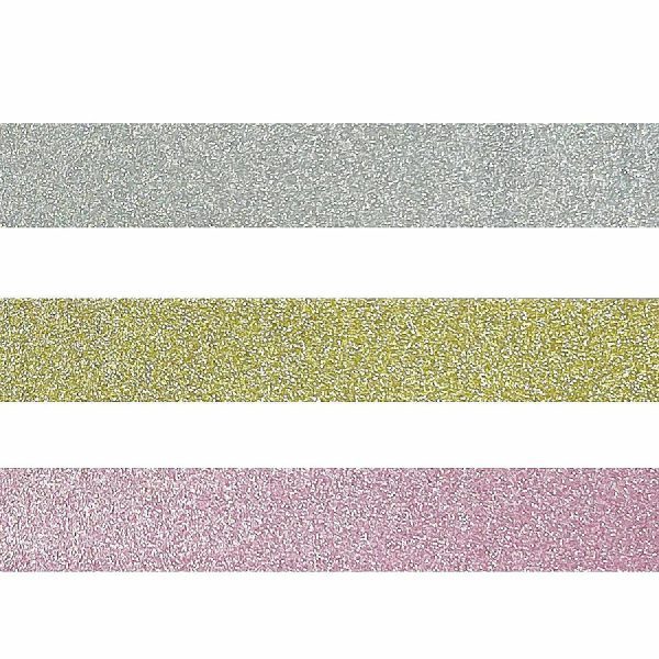 Glue, Tape & Adhesives |  Wrapables Glitter and Shine Washi Tapes Decorative Masking Tapes (Set of 3), Solid Glitter Pastel Craft Supplies Glue, Tape & Adhesives