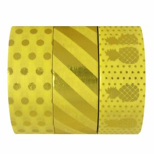 Glue, Tape & Adhesives |  Wrapables Yellow Paradise 10M x 15mm Washi Masking Tape (set of 3) Craft Supplies Glue, Tape & Adhesives