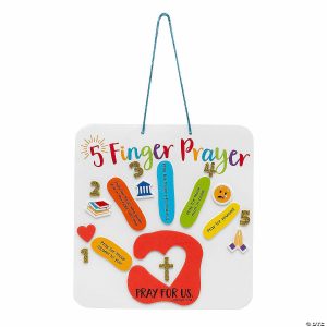 Handprint Crafts |  7 1/2″ x 7 1 2″ 5-Finger Prayer Handprint Sign Craft Kit – Makes 12 Crafts for Kids Handprint Crafts