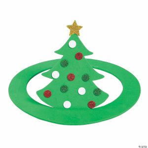 Hat & Mask Crafts |  Christmas Tree Hat Craft Kit – Makes 12 Crafts for Kids Hat & Mask Crafts