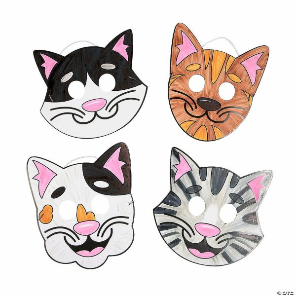 Hat & Mask Crafts |  Color Your Own Cat Masks – 12 Pc. Crafts for Kids Hat & Mask Crafts