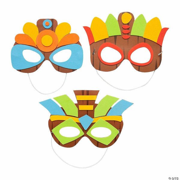 Hat & Mask Crafts |  Tiki Mask Craft Kit – Makes 12 Crafts for Kids Hat & Mask Crafts