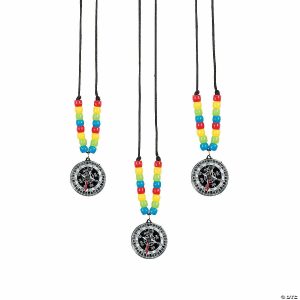 Jewelry Crafts |  28″ x 1 1 2″ Compass Beaded Plastic Necklace Craft Kit – Makes 12 Crafts for Kids Jewelry Crafts