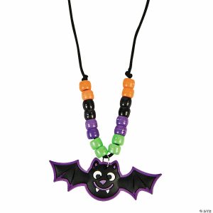 Jewelry Crafts |  Halloween Bat Necklace Craft Kit – Makes 12 Crafts for Kids Jewelry Crafts