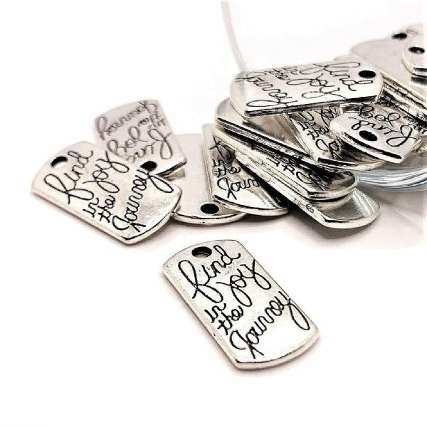 Jewelry Making |  20 Silver Find The Joy In The Journey Affirmation Tag Charms Craft & Hobby Supplies Jewelry Making