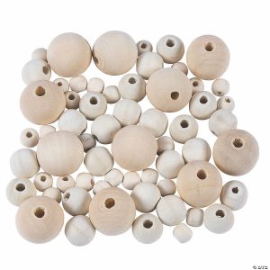 Jewelry Making |  6mm – 25mm Bulk 280 Pc. DIY Unfinished Wood Bead Assortment Craft & Hobby Supplies Jewelry Making