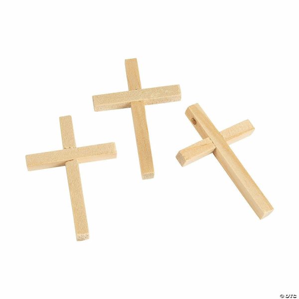 Jewelry Making |  Bulk 100 Pc. DIY Unfinished Wood Cross Beads Craft & Hobby Supplies Jewelry Making