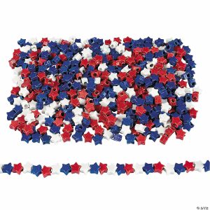 Jewelry Making |  Bulk 1500 Pc. Star-Shaped Patriotic Pony Beads Craft & Hobby Supplies Jewelry Making