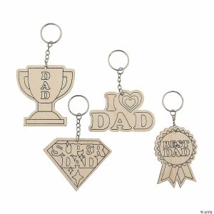 Key Chain Crafts |  2 3/4″ Color Your Own Father&’s Day Message Wood Keychains – 12 Pc. Crafts for Kids Key Chain Crafts