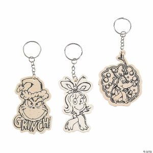 Key Chain Crafts |  Color Your Own Dr. Seuss™ The Grinch Keychains – 12 Pc. Crafts for Kids Key Chain Crafts