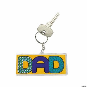 Key Chain Crafts |  DIY “Dad” Keychains – 12 Pc. Crafts for Kids Key Chain Crafts