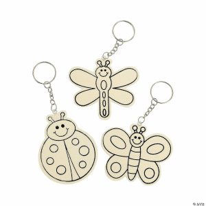 Key Chain Crafts |  DIY Unfinished Wood Bug Key Chains – Makes 12 Crafts for Kids Key Chain Crafts