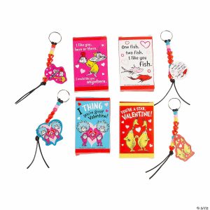 Key Chain Crafts |  Dr. Seuss™ Valentine&’s Day Exchange Keychain Craft Kit – Makes 24 Crafts for Kids Key Chain Crafts