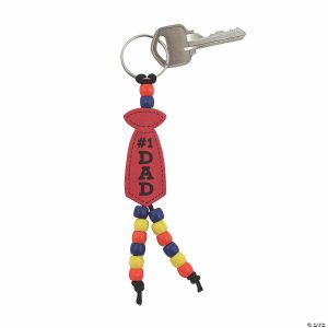 Key Chain Crafts |  Father&’s Day Beaded Keychain Craft Kit – Makes 12 Crafts for Kids Key Chain Crafts