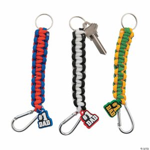 Key Chain Crafts |  Father’s Day Paracord Carabiner Keychain Craft Kit – Makes 12 Crafts for Kids Key Chain Crafts