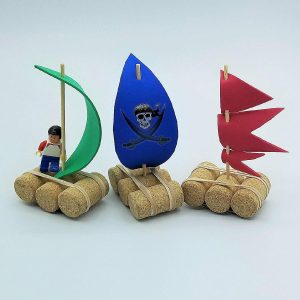 Kids Art Kits |  Ink and Trinket Kids DIY Cork Boat Craft Kit, Makes 3 Boats Crafts for Kids Kids Art Kits