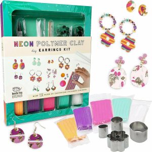 Kids Art Kits |  Neon Polymer Clay Earring Making Kit Makes 12 Earrings Crafts for Kids Kids Art Kits