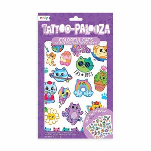 Kids Art Kits |  OOLY Tattoo Palooza Temp Tattoos – Colorful Cats Crafts for Kids Kids Art Kits